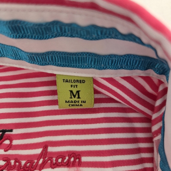 Robert Graham X Red and White Dress Shirt Size Med - Picture 8 of 10